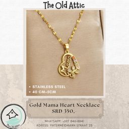 Gold Mama Heart Necklace