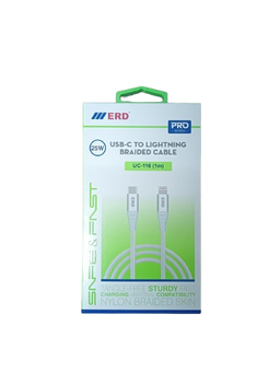 ERD UC-116 Type-C to Lightning Braided Cable (25W 1Meter White)