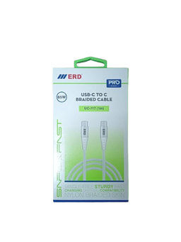 ERD UC-117 Type-C to C Braided Cable (65W 1Meter White)