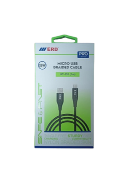ERD UC-151 Micro USB Braided Cable (25W 1Meter Black)