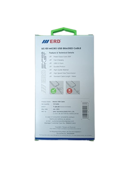 ERD UC-151 Micro USB Braided Cable (25W 1Meter Black)