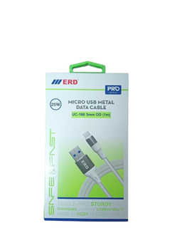 ERD UC-160 Mico USB Metal Cable (65W, 5mm, 1Meter White)