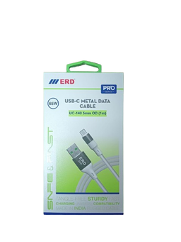 ERD UC-140 Type-C Metal Cable (65W, 5mm, 1Meter White)