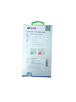 ERD UC-120 Type-C to C Metal Cable (65W, 5mm, 1Meter Black)