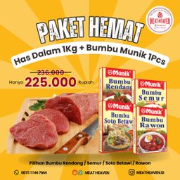 Paket Hemat Has Dalam 1 KG + Bumbu Munik 1 Pcs