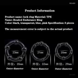 3Pcs Silicone Cock Ring Delay Ejaculation Tricolor Penis Rings Adult Sex Toys For Men 18+ Couple Stimulate Sex Game Sex Shop