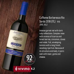 Ca'Rome BARBERESCO Rio Sordo 2018