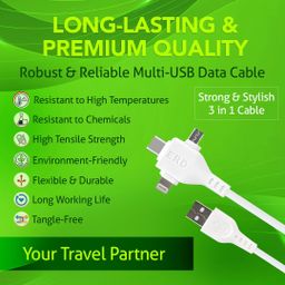 ERD UC-83 3 in 1 Cable 1 Meter - White