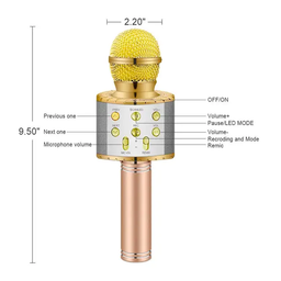 Wireless Karaoke Microphone with Speaker, Portable Handheld Karaoke Player for Home Party KTV Music Singing Playing