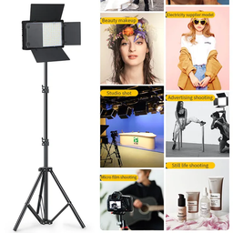RECHARGEABLE LED Photo Studio Light For Tiktok Youbute Game Live Video Lighting 40W/50W Portable Video Recording Photography Panel Lamp. + 2.1m tripod stand 8806 tripod 210cm tripod for ring light for camera Phone Stand LED Ring Lamp Stand Light Photography