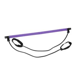 Portable Yoga Trainer Pilates Bar Kit Fitness Exercise Adjustable Pilates Stick Resistance Band W...