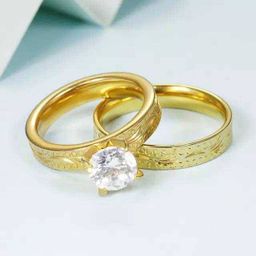 High Quality Hot Sale Couple Engagement 18k Solid Gold Ring Diamond Ring For Men