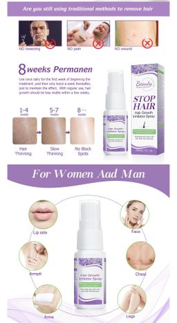 ALIVER Gentle Painless Persistent Inhibition Stop Bikini Intimate Legs Body Armpit Hair Growth Inhibitor Spray