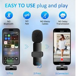 microfonos inalambricos profesional k9 wireless Lapel microphone podcast Lavalier mic for iphone Android mobile phone