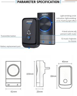 Best Selling Waterproof Door Bell Kit Wireless Doorbell For Home Office Classroom