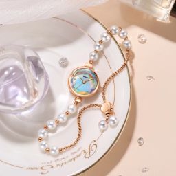 Jam Tangan Wanita Anti Air Tali Gelang Mutiara Elegan Korea [ORIGINAL]