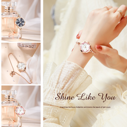 Jam Tangan Wanita Anti Air Gelang Gaya Berlian Tali Merenggang Jam Tangan Cewek 【ORIGINAL】