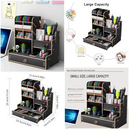 B 4147.  Desktop Stationery Organiser Black.