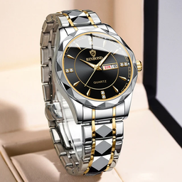 BINBOND B5552 Waterproof Luminous Fashion Quartz Watches Fashion Men Watch Stainless Steel Band Wristwatch