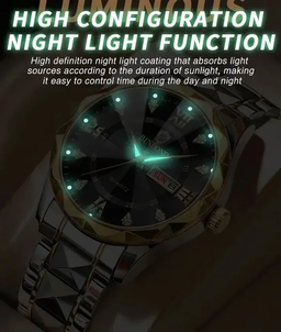 BINBOND B5552 Waterproof Luminous Fashion Quartz Watches Fashion Men Watch Stainless Steel Band Wristwatch