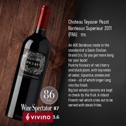 Chateau Teyssier Pezat Bordeaux Superieur 2011 (ITL)