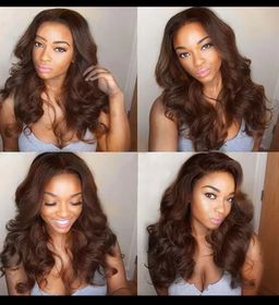 Wear and Go Glueless Human Hair Brazilian Body Wave Lace Front Wig , Brown