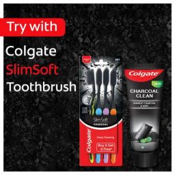 Colgate Charcoal Clean Gel Toothpaste - Bamboo Charcoal & Mint, (2 x 120g) (Saver Pack)