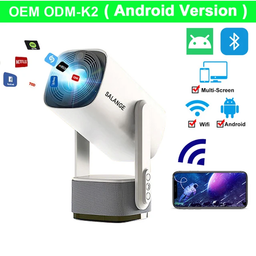 Salange K2 New Design Portable Projector Full HD 720P 160 ANSI Lumens Smart Portable Projector 1GB 8GB Battery 4K Home Theater