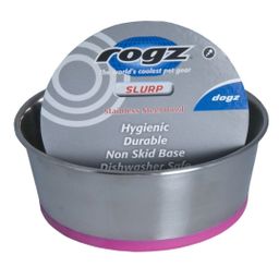 ROGZ  SLURP STAINLESS STEEL BOWL (1050ml) PINK 