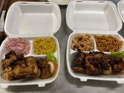 Spitbraai Chicken with roasted potatoes & two sides