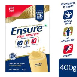 Ensure High Protein Drink - For Physically Active Adults, Vanilla Flavour, 400 g Box