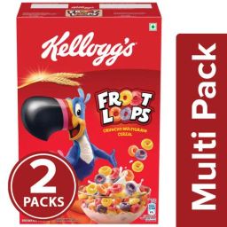 Kellogg's Froot Loops - Crunchy Multigrain Cereal, 2 x 285 g Multipack