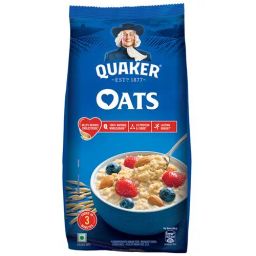 Quaker Oats -Whole Grain, Breakfast Cereal, Rich In Fibre & Calcium, Good For Heart, 600 g Pouch