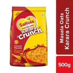 Saffola Masala Oats - Karara Crunch, Classic Masala, Tasty Recipe, 500 g