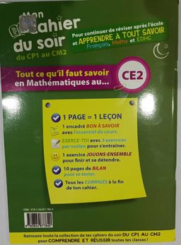 Mon Cahier du soir Mathematiques - CE2