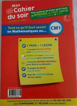 Mon Cahier du soir Mathematiques - CM1