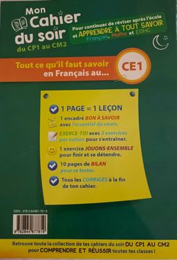 Mon Cahier du soir Français - CE1