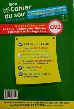 Mon Cahier du soir EDHC - CM2