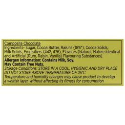 Cadbury Temptations Rum & Raisins Premium Chocolate Bar, 2 x 72 g Multipack