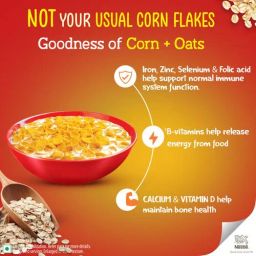 Nestle Gold Crunchy Oats & Cornflakes With Immuno-Nutrients, Wholegrain, Breakfast Cereal, 850 g Pouch
