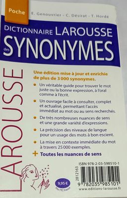 Dictionnaire des Synonymes Poche