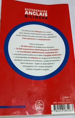 Dictionnaire Poche Anglais/Bilingue