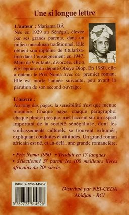Une Si Longue Lettre (Mariama BA) - 3ieme
