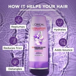 L'OREAL PARIS Hyaluron Moisture 72H Moisture Sealing Conditioner | With Hyaluronic Acid | For Dry & Dehydrated Hair | Adds Shine & Bounce, 71.5 ml