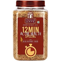 India Gate Brown Basmati Rice/Basmati Akki - 12 Minute Active Health Special, 1 kg Jar