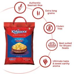 Kohinoor Basmati Rice/Basmati Akki - Royale, Authentic Biryani, 5 kg
