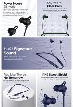 BoAt Rockerz 109 Neckband - Cool Blue (with 40 hrs playback,ENx Technology, BEAST Mode (60ms), Magnetic buds, Dual Pairing, ASAP Charge, IPX5 Water Resistance)