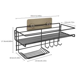Heavy duty rectangular Self-Adhesive bathroom rack
