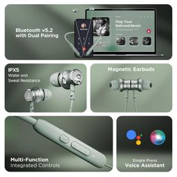 BoAt Rockerz 195V2 Pro Neckband - Ash Green