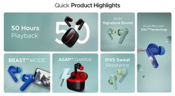 BoAt Airdopes Ultra Plus TWS in Ear Earbuds with 50 HRS Playback, 4-MIC ENx Technology & ASAP Charge - Active Black